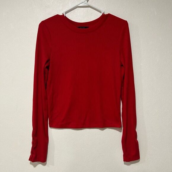 Forever 21 Ribbed Red Long Sleeve Top | Size Large | new without tag - Picture 1 of 1